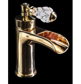 Смеситель для умывальника однорычажный (Золото) Boheme Luxury Options Vogue Crystal 211-CRST 