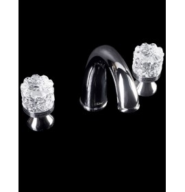 Смеситель для раковины на 3 отверстия Boheme Luxury Options Crystal 277-CRST Хром