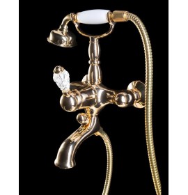 Смеситель для ванны с ручным душем (Золото) Boheme Luxury Options Crystal 283-CRST 