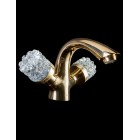Смеситель для умывальника двуручковый (Золото) Boheme Luxury Options Crystal 291-CRST 