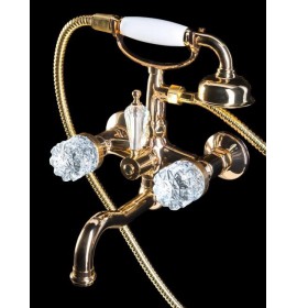 Смеситель для ванны с ручным душем (Золото) Boheme Luxury Options Crystal 293-CRST 