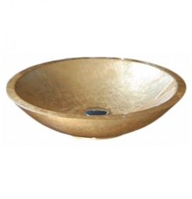 Раковина-чаша золотая, стекляная Boheme 805