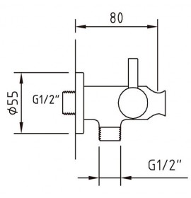 Гигиенический душ-клапан Clever SAHARA 98442, с интегрированным держателем, хром
