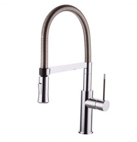 Смеситель для кухни Clever CHEF CARBON 98757, съемный излив 2 режима, ec3, хром/мат. хром