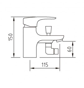 Смеситель на борт ванны Clever HABANA XTREME 99132, 1 отверстие (комплект ручной душ, шланг, крепление), с1, хром