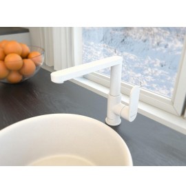 Смеситель Elghansa KITCHEN COLOR 5601102-Stone White для кухни однорычажный, Белый камень