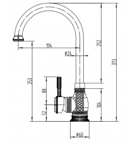 Смеситель на кухню Zorg A 206K-BR, античная бронза
