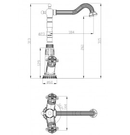 Смеситель на кухню Zorg A 3006K-BR, бронза