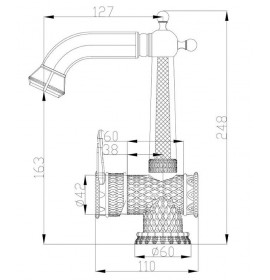 Смеситель для раковины Zorg A 412U-BR, античная бронза