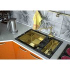 Мойка Zorg Inox Glass GL-8051-2 BLACK Inox Bronze