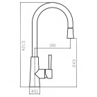 Смеситель Zorg SZR-1148P FLORA Inox, с выдвижной лейкой