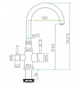 Смеситель Zorg SZR-1339 FONTAS Inox, под фильтр