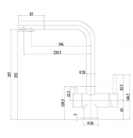 Смеситель Zorg SZR-7039 Inox, с подключением к фильтру