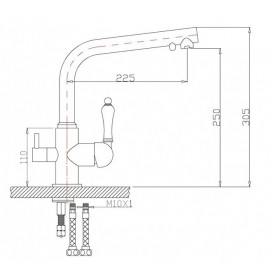 Смеситель под фильтр Zorg ZR 313 YF-33 BR Clear Water, бронза