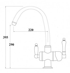 Смеситель под фильтр Zorg ZR 329 YF BR Clear Water, бронза