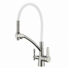 Смеситель под фильтр Zorg ZR 338-8 YF Satin Clear Water, сатин с белым шлангом