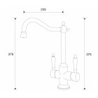 Смеситель под фильтр Zorg ZR 344 YF BR Clear Water, бронза