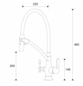 Смеситель под фильтр Zorg ZR 347-6 YF Clear Water, хром/Черный